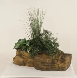 45 Inches X 25 Inches X 16 Inches Lightweight Outdoor Planter Rock - Natural Brown