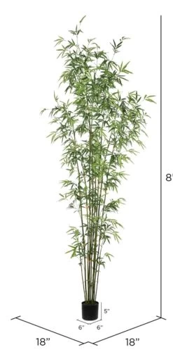 8 Feet Artificial Potted Mini Bamboo Tree With 2053 Leaves.