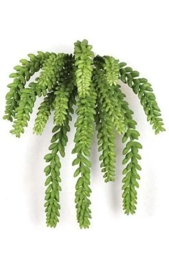 12 Inches Plastic Sedum Bush - Light Green - Bare Stem - FIRE RETARDANT