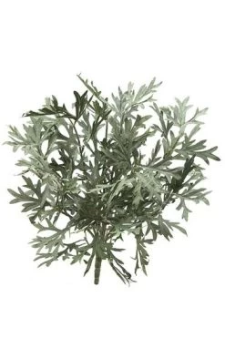 15 Inches Artemesia Bush - 10 Inches Width - 76 Leaves - Silver/Green- FIRE RETARDANT