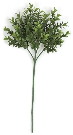 18 Inches Plastic Boxwood Pick - Tutone Green Leaves - 9.5 Inches Stem