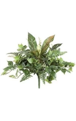Mixed Foliage Bush With Cordyline, Fishtail Fern, And Philo Leaves