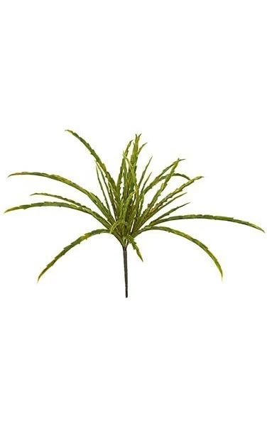20 Inches Plastic Leaf Bush - Green/Yellow Leaves - 12 Inches Width - 5 Inches Stem