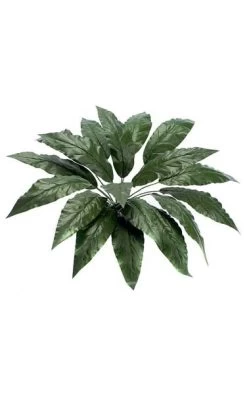24 Inches Spathiphyllum Bush - 18 Leaves - Green- FIRE RETARDANT