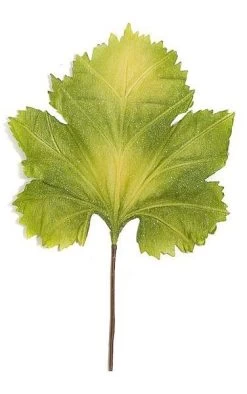 25 Inches Paper Maple Leaf - 9 Inches Stem - 16 Inches X 15 Inches Green/Yellow Speckled Leaf