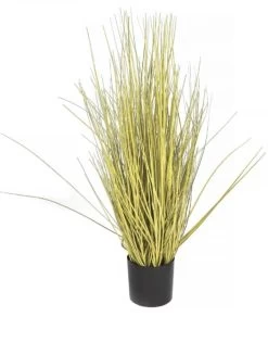 30 Inches PVC Onion Grass - Olive/Cream-Green/Yellow - Weighted Base Fire Retardant
