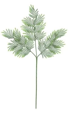 27 Inches Plastic Mimosa Spray - 21 Green Powdered Leaves