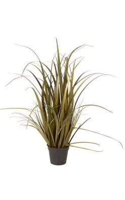 28 Inches PVC Mixed Onion Grass Bush - Thick/Thin Blade - Fall Green
