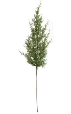 30 Inches Plastic Juniper Spray - 60 Leaves - Berries - Green