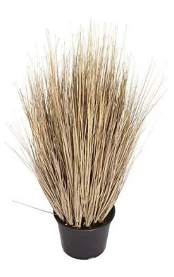 30 Inches PVC Onion Grass - Brown - 14 Inches Width - Weighted Base