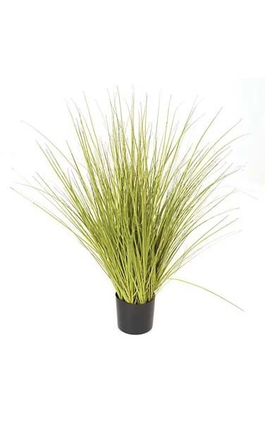 30 Inches PVC Onion Grass - Green/Yellow - Weighted Base Fire Retardant - Image 2