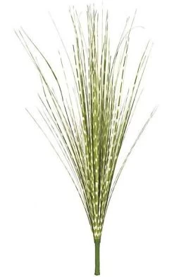 32 Inches PVC Onion Grass Bush - Green/Ivory - 4 Inches Stem - Bare Stem