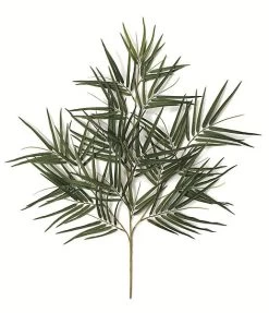 33 Inches Bamboo Palm Branch - 166 Green/Red Leaves - 26 Inches Width - FIRE RETARDANT