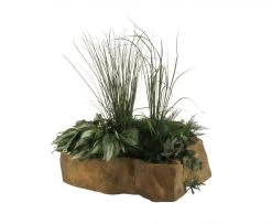 45 Inches X 40 Inches X 10.5 Inches Lightweight Outdoor Planter Rock - Natural Brown