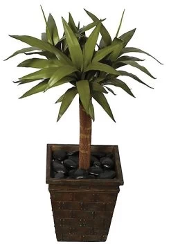 34 Inches Yucca Plant - Natural Touch - 54 Leaves - Green - Bare Stem