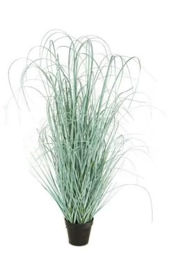 35 Inches PVC Onion Grass Bush - Mint Green/Blue - Weighted Base