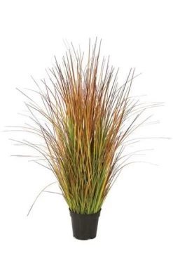 35 Inches PVC Onion Grass Bush - Multi Fall - 24 Inches Width - Weighted Base