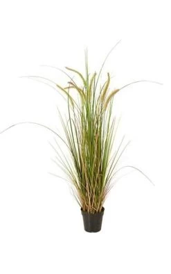 46 Inches PVC Foxtail Grass Bush - 7 Cream Foxtails - Cream/Green