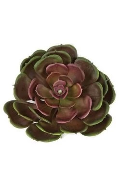 5 Inches Plastic Echeveria Plant - Green/Purple- FIRE RETARDANT