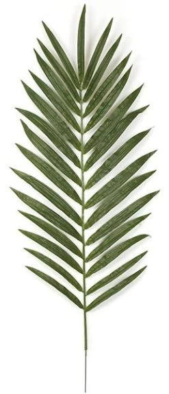 56 Inches Kentia Palm Branch - 28 Green Leaves - 6 1/4 Inches Metal Stem