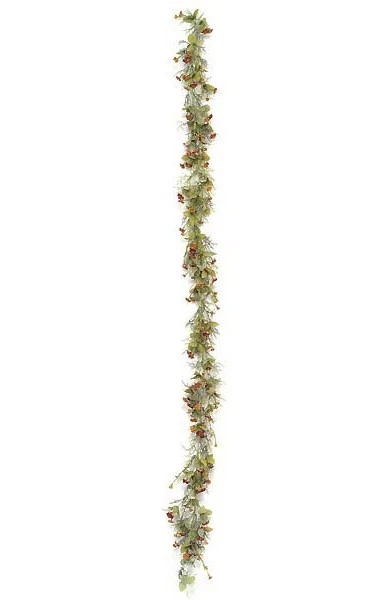 6 Feet Jasmine Garland - 60 Leaves - 95 Flowers - Mustard