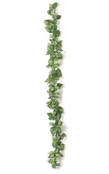 6 Feet Pothos Garland - 126 Leaves - Green/Yellow - FIRE RETARDANT