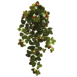 Strawberry Hanging Bush With Berry (Set Of 2)
