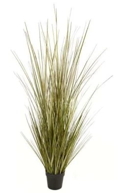 67 Inches PVC Onion Grass - 30 Inches Width - Green/Yellow - Weighted Base
