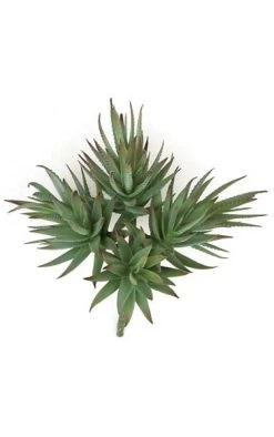 9 Inches Plastic Agave Plant - Green/Grey - Bare Stem - FIRE RETARDANT