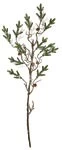 54 Inches Plastic Pine Twig With Light Snow And Pine Cones - Green