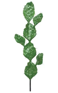 53 Inches Plastic Prickly Pear Cactus With Brown Needles - Green - Bare Stem - 7 Inches Stem