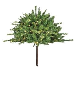23 Inches L X 38 Inches W MIXED SPRUCE Urn Filler TOPIARY WITH LED LIGHTS