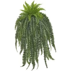 58” Boston Fern Artificial Hanging Plant Indoor/Outdoor