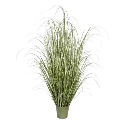 59 Inches Native Outdoor Green Grass In Iron Pot
