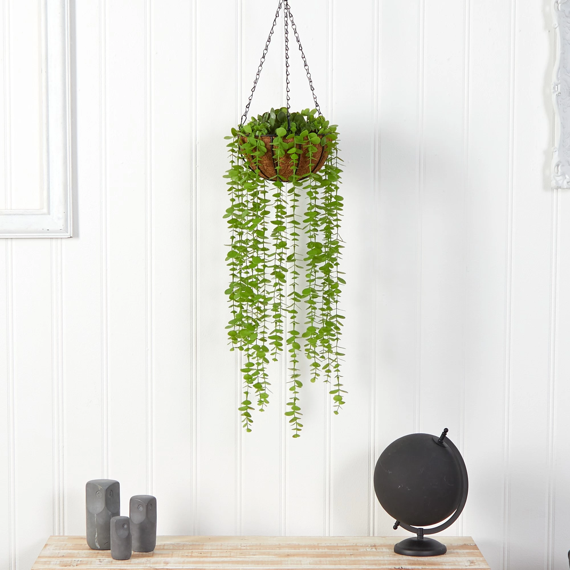 3’ Eucalyptus Artificial Plant In Hanging Basket - Image 3