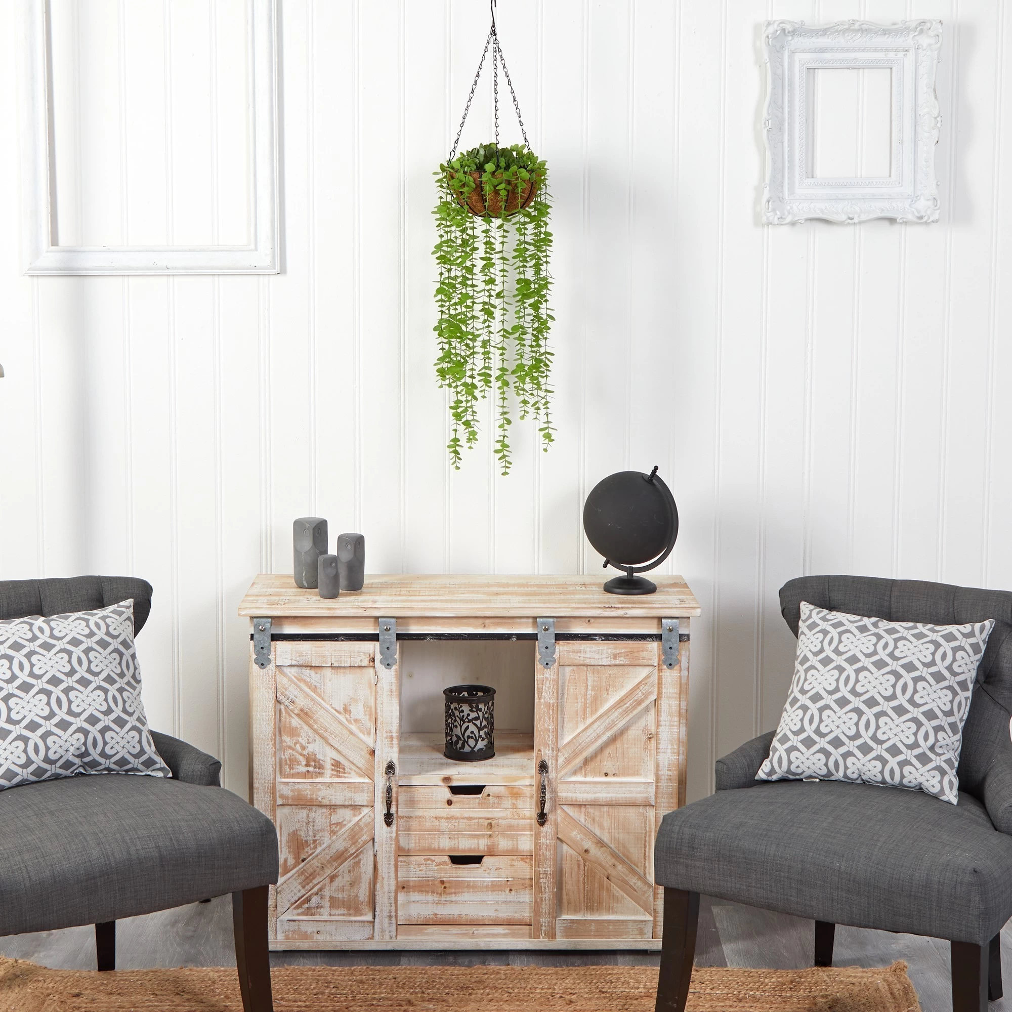 3’ Eucalyptus Artificial Plant In Hanging Basket - Image 4