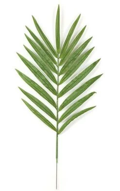 42 Inches Fire Retardant Kentia Palm Branch - 17 Green Leaves - 7 Inches Metal Stem