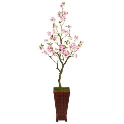 5’ Cherry Blossom Artificial Tree In Decorative Planter