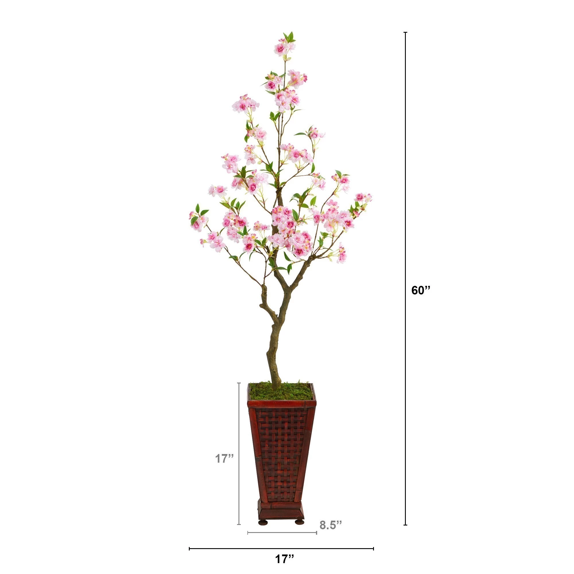 5’ Cherry Blossom Artificial Tree In Decorative Planter - Image 2