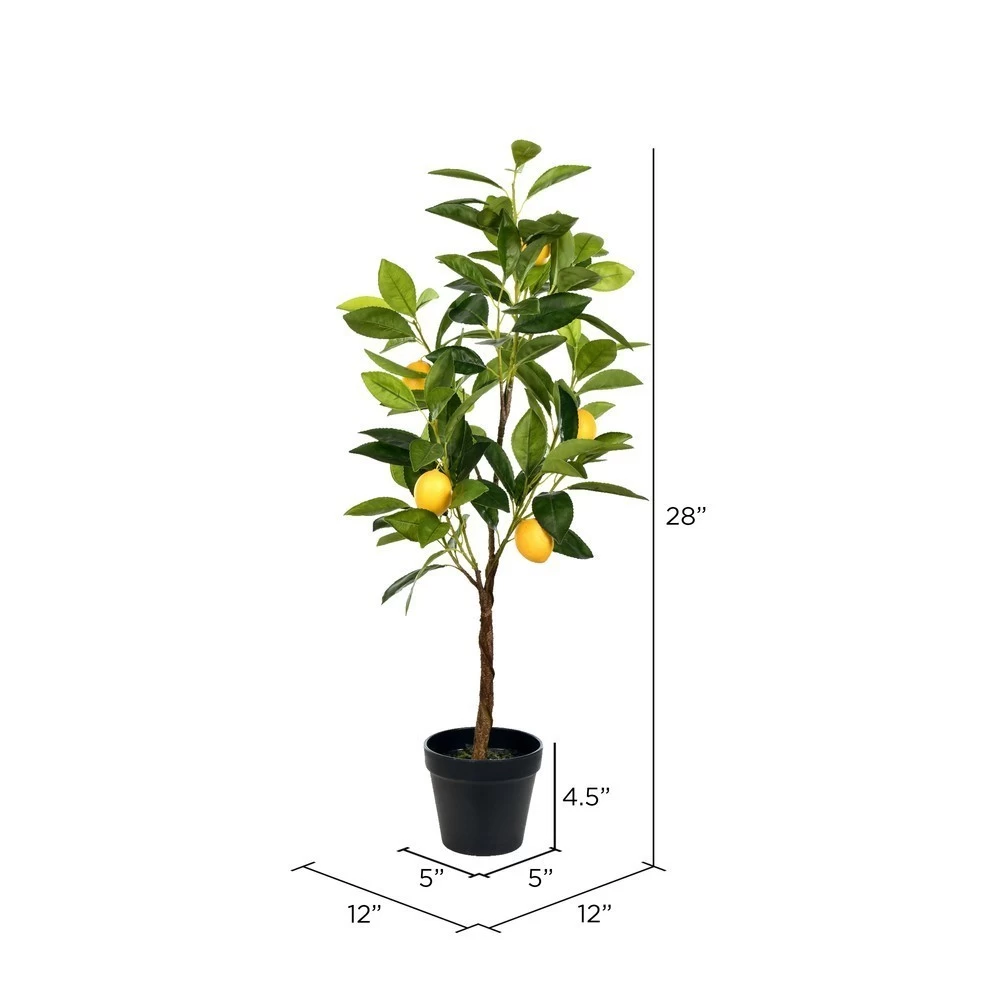 28" Potted Lemon Tree Real Touch Leaves - Image 5