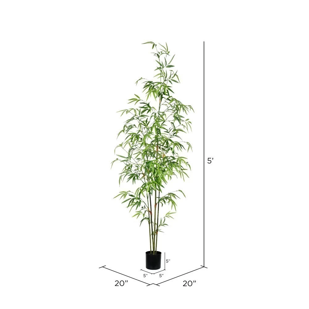 5' Potted Mini Bamboo Tree 819 Leaves - Image 2