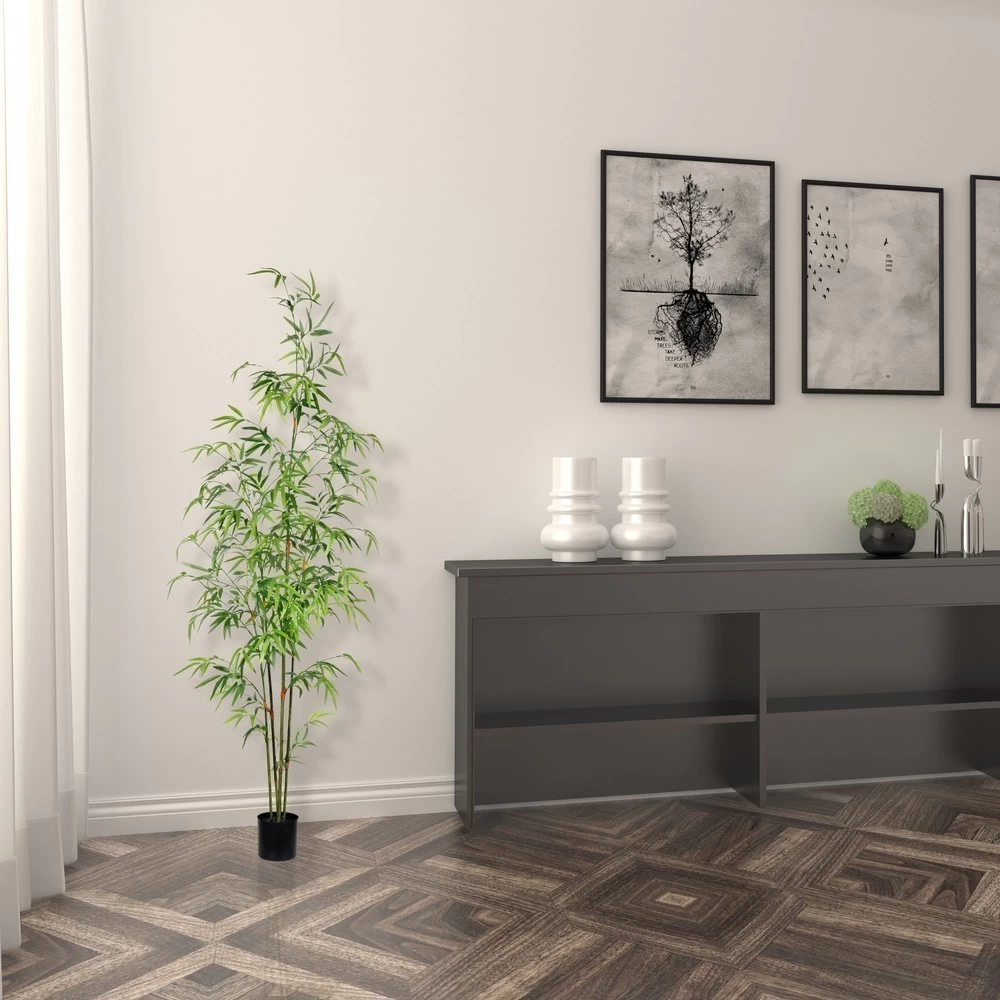 5' Potted Mini Bamboo Tree 819 Leaves - Image 3