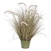 34 Inches Green Cattail Grass In Iron Pot