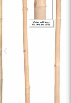 12 Feet Natural Bamboo Pole - Solid Asian Bamboo - Thick - Natural Color