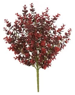 21 Inches Polyblend UV Outdoor Bush - Rust/Burgundy - 12 Inches Width - Bare Stem