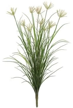 40 Inches Plastic River Grass Bush - 10 Flowers - Green/Yellow