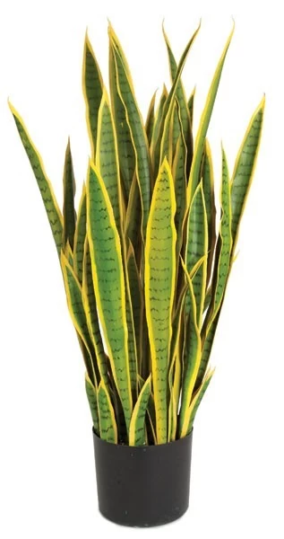 A-15202 39 Inches Plastic Sanseveria Plant - Green/Yellow