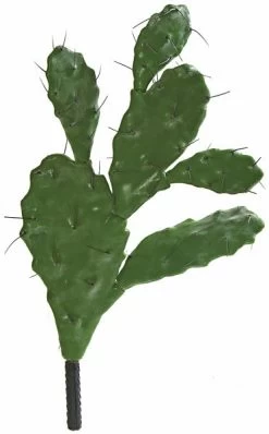 22 Inches Plastic Prickly Pear Cactus With Brown Needles - Green