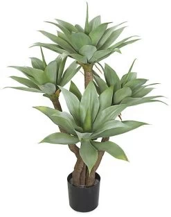 4 Foot Plastic Agave Tree Indoor/Outdoor- 4 Green Heads - 43 Inches Width