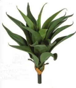 22 Inch Fire Retardant Outdoor UV Rated Plastic Agave Green 18 Leaves